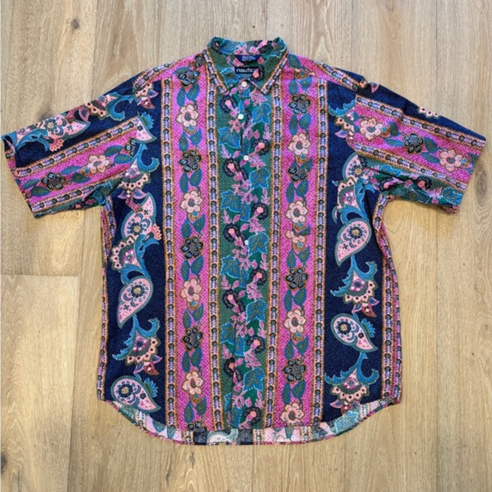 Vintage Nautica L Short Sleeve Button Down